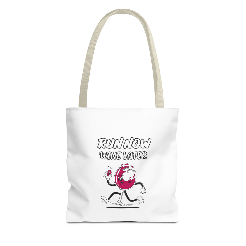 Canvas Tote Bag - Run Now Wine Later.